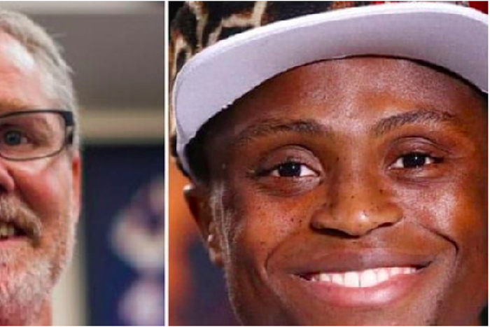 Roach(left) part ways with the Ghanaian