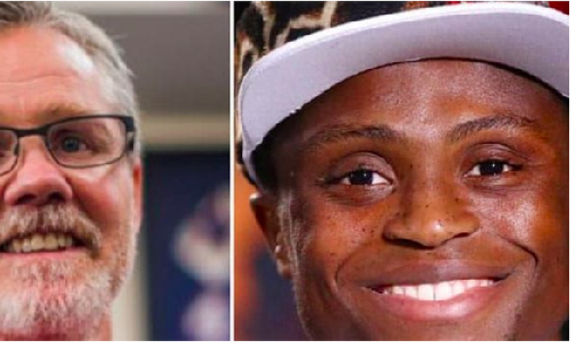 Roach(left) part ways with the Ghanaian