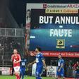 After a delay the officials ruled out a goal for Rennes at Brest