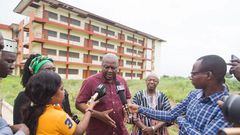 Mahama weeps after visiting abandoned E-block
