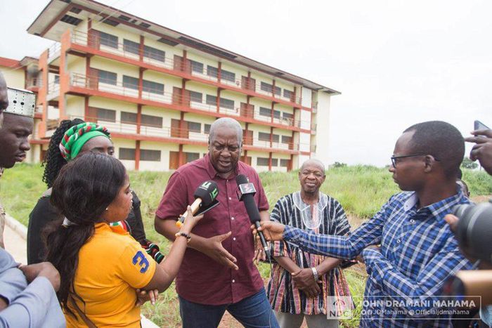 Mahama weeps after visiting abandoned E-block