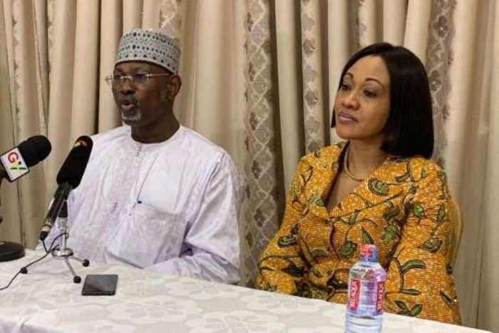 Professor Attahiru Jega with Jean Mensa