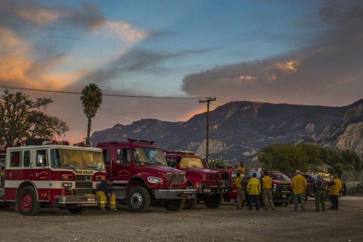 Firefighters battling the Maria Fire near Los Angeles, California