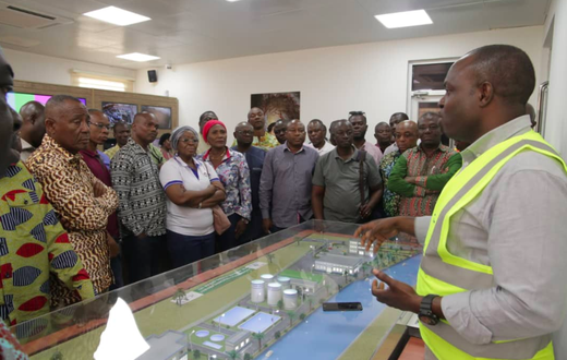 Parliament Select Committee on Local Government tour the Integrated Recycling and Compost Plant Limited and the Sewage Systems Ghana Limited in Accra