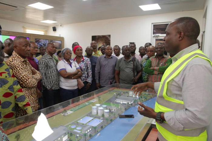 Parliament Select Committee on Local Government tour the Integrated Recycling and Compost Plant Limited and the Sewage Systems Ghana Limited in Accra