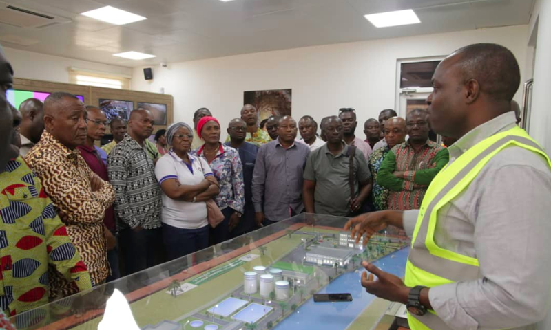 Parliament Select Committee on Local Government tour the Integrated Recycling and Compost Plant Limited and the Sewage Systems Ghana Limited in Accra