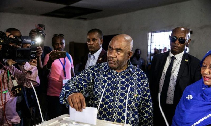 Comoros President Azali Assoumani played down sporadic incidents after voting on the main island of Grande Comore