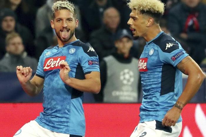 Dries Mertens scored twice against Salzburg to beat Diego Maradona's goals tally for Napoli