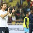Marseille coach Andre Villas-Boas applauds fans after his team's League Cup exit
