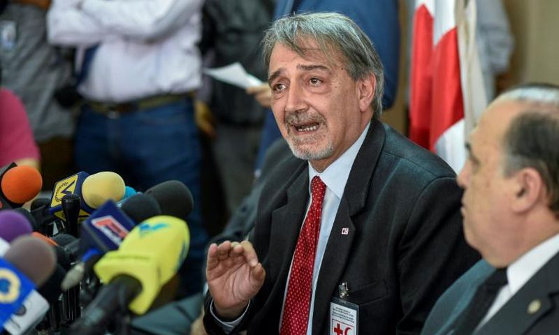 The head of the International Federation of Red Cross and Red Crescent Societies Francesco Rocca says the group will begin distributing badly needed humanitarian aid in Venezuela