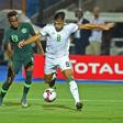 Tokyo Olympic Games hopeful Samuel Chukwueze (C) playing for Nigeria against Algeria in the Africa Cup of Nations semi-finals