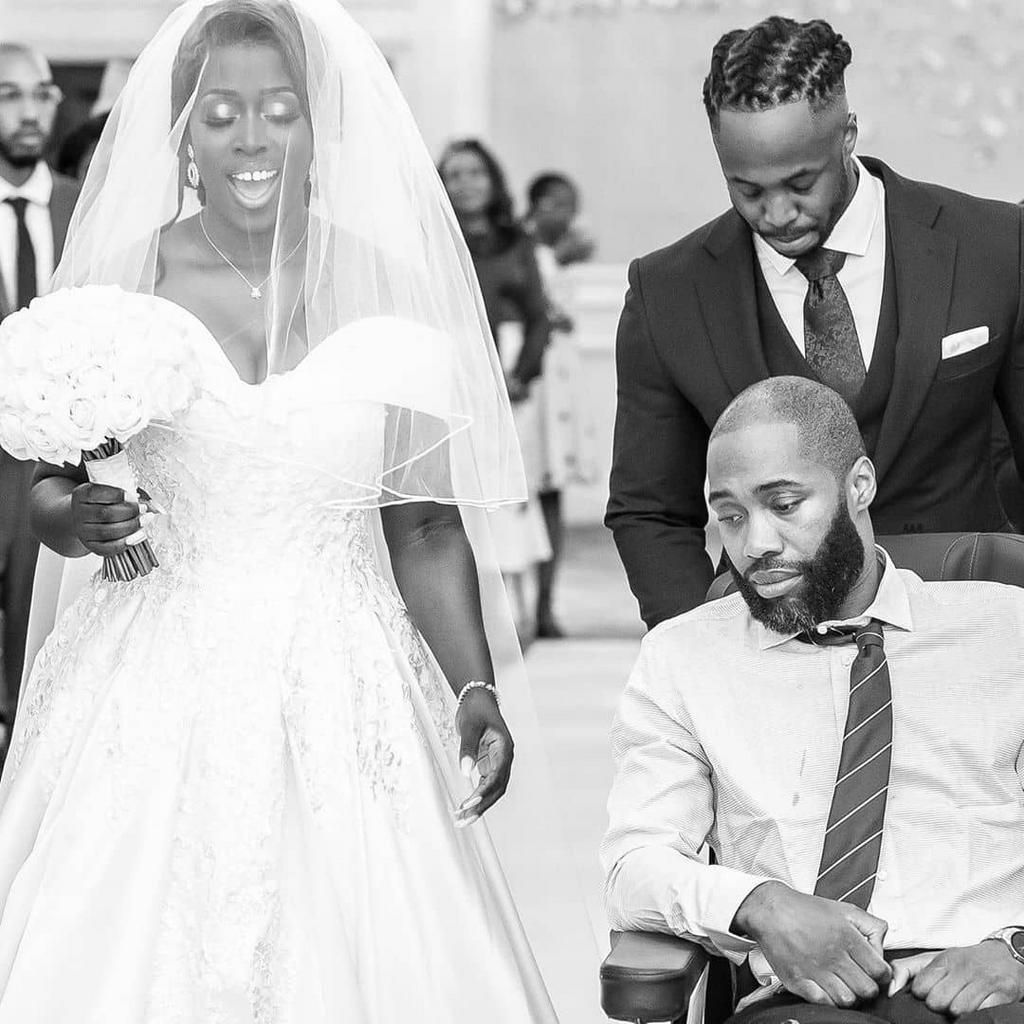 Bride insists her brother walks her down the aisle despite suffering major injuries two months to her wedding