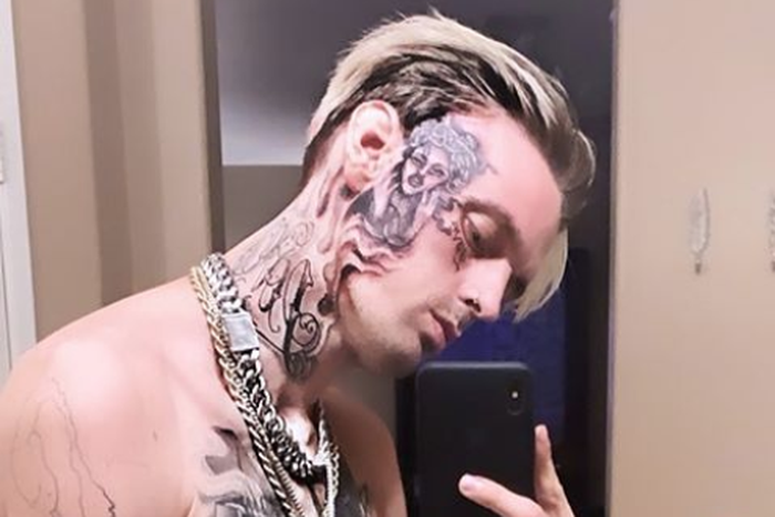 Aaron Carter Got a Really Big Face Tattoo
