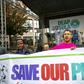 Protestors hold a banner during a demonstration for the climate called 'Act Now or Never' to raise awareness for climate change, organised by 'Rise for Climate Belgium', in on September 22, 2019 in Brussels.