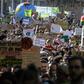 Marches calling for government action on climate change, such as this one in Lyon, took place across France
