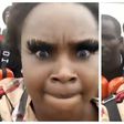 Video show slay queen struggling to save her long artificial eyelashes during a boat ride