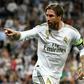 Real Madrid's Spanish defender Sergio Ramos celebrates after scoring a goal during theChampions league Group A 2-2 fdraw with Club Brugge