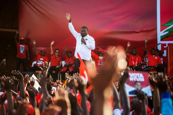 Mozambican incumbent President Filipe Nyusi (pictured October 12, 2019) won a fresh five-year term, which the opposition says is due to "massive electoral fraud"