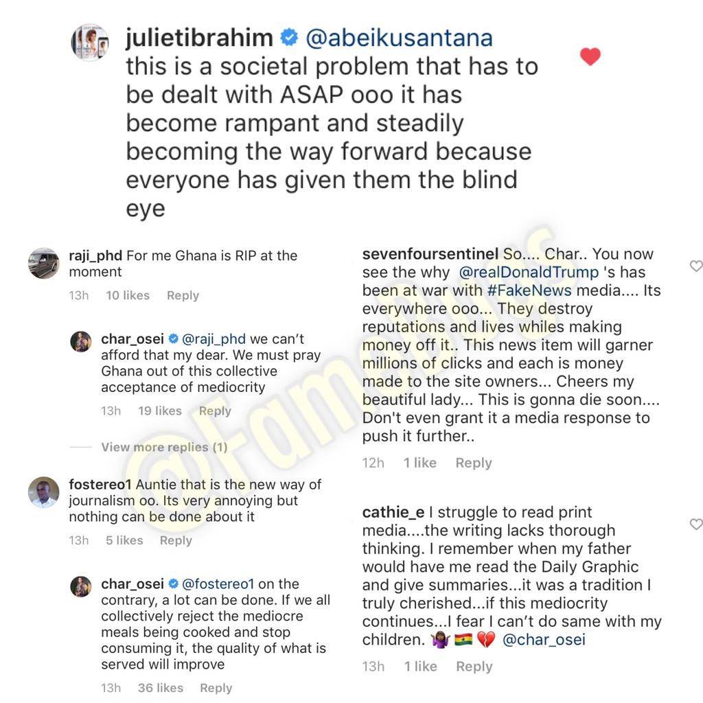 Charlotte Osei's comments