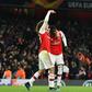 Nicolas Pepe (C) scored two late free-kicks to give Arsenal a 3-2 win at home to Vitoria Guimaraes on matchday three