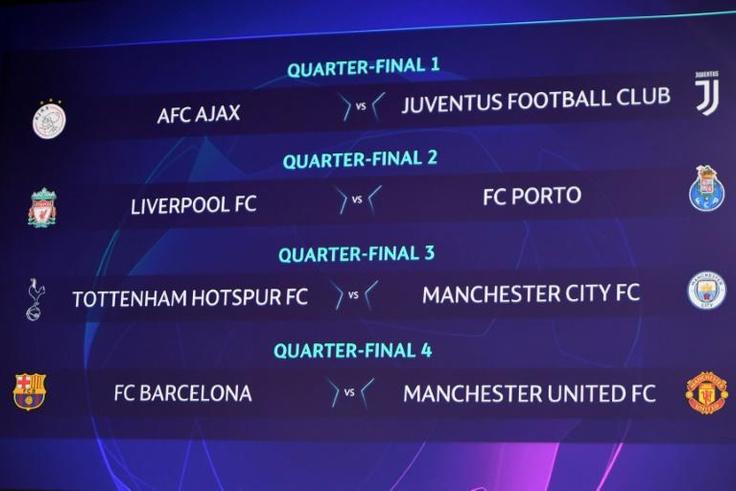 UEFA held the draw for the Champions League quarter-finals on Friday at their Swiss HQ