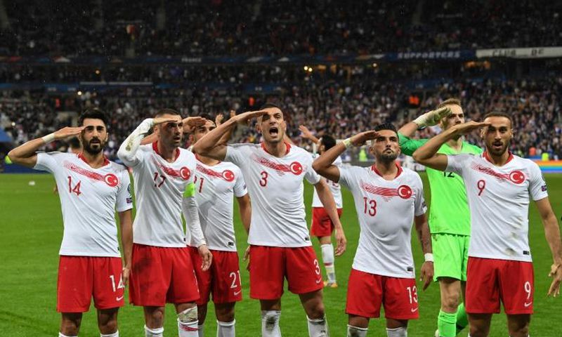 Footballers in Germany, which has a large Turkish population, have been warned they face "heavy penalties" for imitating gestures made by Turkey players during recent internationals
