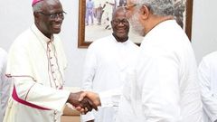 Rawlings with Archbishop of Accra