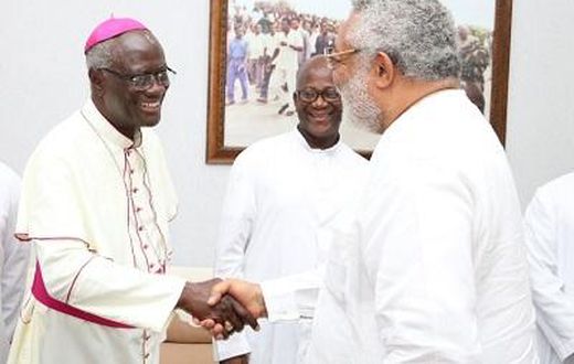 Rawlings with Archbishop of Accra