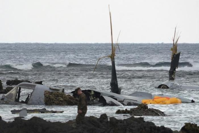 The Pentagon described the December 2016 crash, which saw the plane end up in shallow water off Okinawa, as a 'mishap'