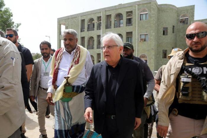 UN peace envoy for Yemen Martin Griffiths is holding talks on a pullback of government and rebel forces from Hodeida, the entry point for aid to the country
