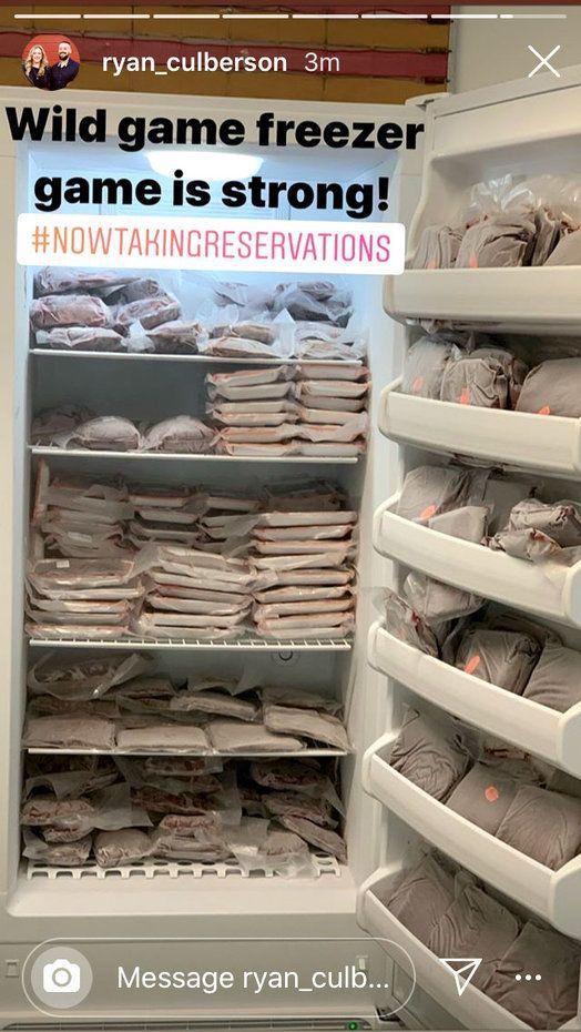 Ryan Culberson keto diet wild game fridge