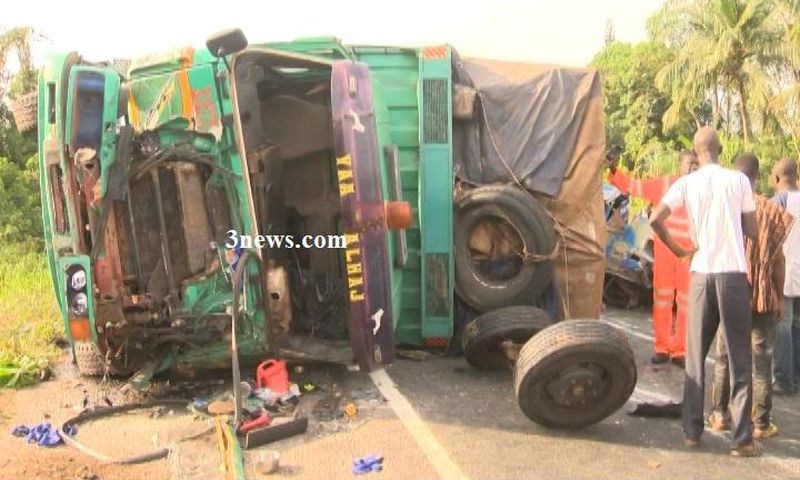 Driver and mate transporting ‘wee’ crash to death on Accra-Kumasi road (3news.com)