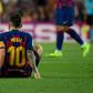 Lionel Messi went off at half-time during Barcelona's 2-1 win over Villarreal on Tuesday.