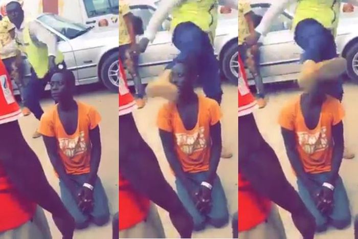 Uniformed man who kicked boy’s head not police officer