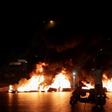 Protesters burned tyres as hundreds of people took to the streets in anger over a move to tax calls on messaging apps