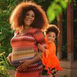 Pregnant Kafui Danku and her daughter