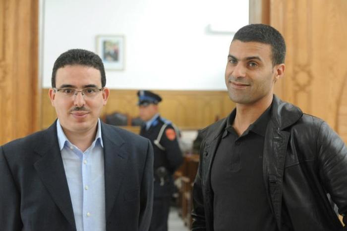 Taoufik Bouachrine (L) was originally thrown behind bars for 12 years in November 2018, a sentence lengthened to 15 years on appeal
