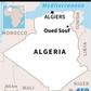Map locating Oued Souf in Algeria where eight babies were killed in a fire at a hospital.