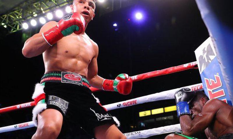 Jaime Munguia floors Patrick Allotey