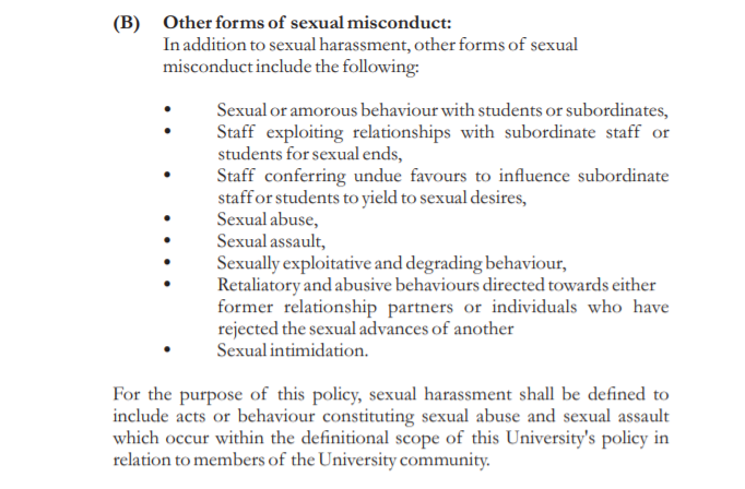 Other forms of sexual misconduct