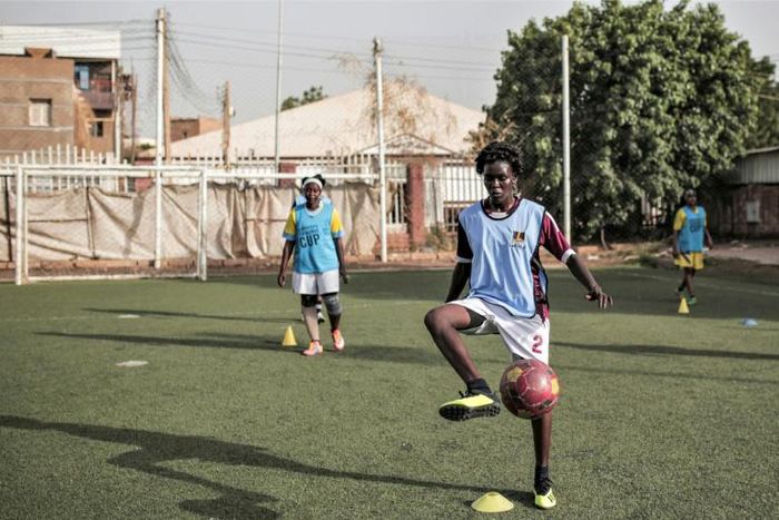 Women trained in Khartoum in August in readiness for the kick off of the women's league