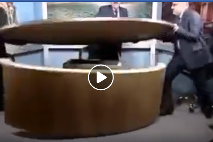 This video of a TV show turning chaotic portrays that political violence is not peculiar to Africa