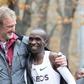 Eliud Kipchoge celebrates with Ineos owner Jim Ratcliffe after the Kenyan broke the two-hour marathon barrier in an event heavily sponsored by the petrochemicals company