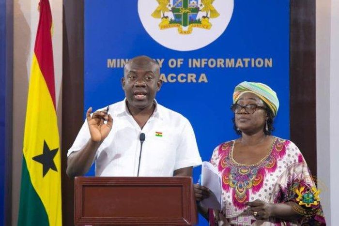 Information Minister, Kojo Oppong Nkrumah with NRSC boss May Obiri-Yeboah