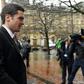 Former Sunderland footballer Adam Johnson (C) arrives at Bradford Crown Court in Bradford, northern England, on March 2, 2016