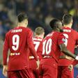 Alex Oxlade-Chamberlain celebrates after scoring Liverpool's opener