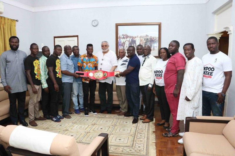Richard Commey and his team paid a courtesy call on JJ Rawlings