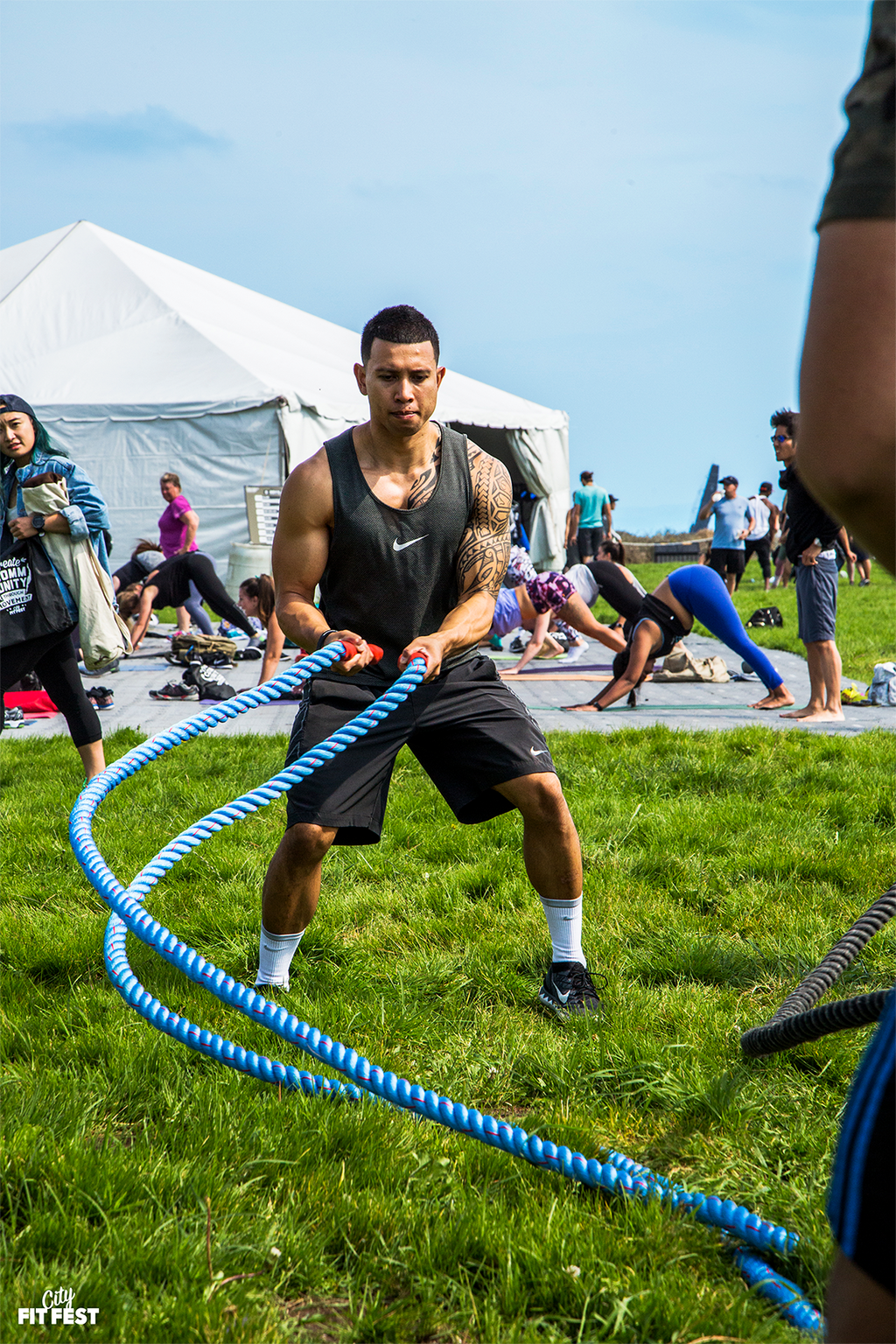 <strong>Battle ropes by the bay in San Francisco.</strong>