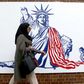 Iran unveiled new anti-American murals on the walls of the former US embassy ahead of the 40th anniversary of the Tehran hostage crisis