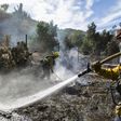 Firefighters battle to control the Maria Fire in Santa Paula, California on November 2, 2019